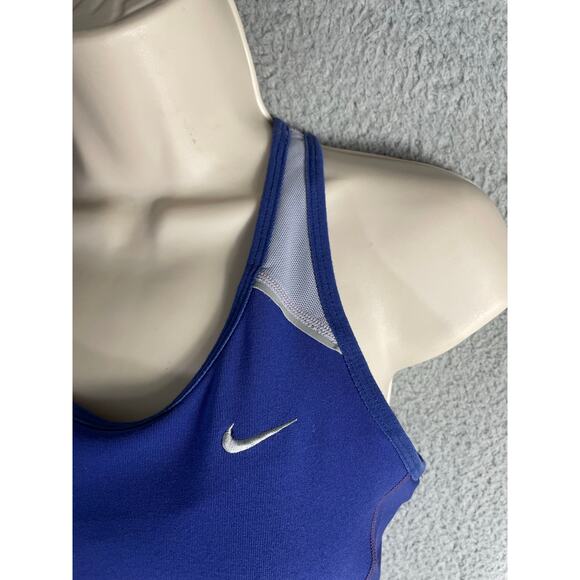 Nike Dri-FIT Racerback Tank Top Medium Blue‎ Mesh Performance Sports Shirt - Picture 4 of 11